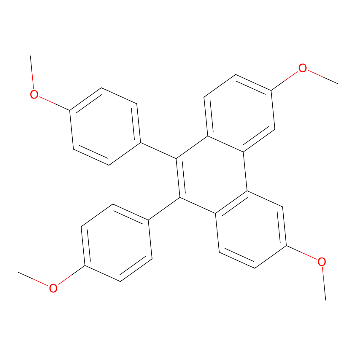 3,6-Dimethoxy-9,10-bis(4-methoxyphenyl)phenanthrene molecular structure, CAS 60223-51-0