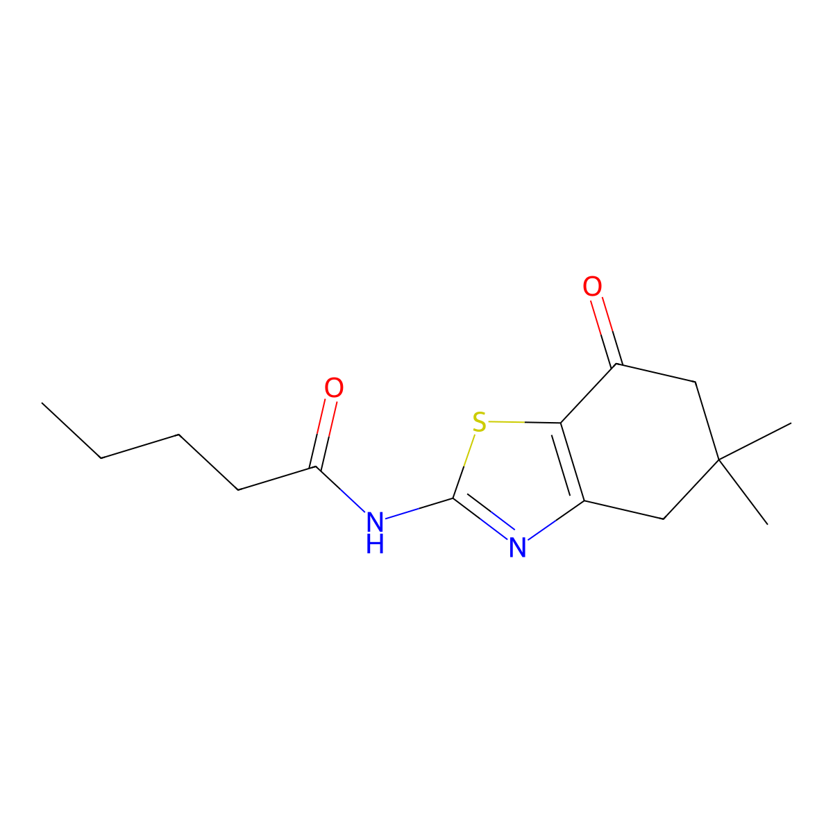 N-(5,5-dimethyl-7-oxo-4,6-dihydro-1,3-benzothiazol-2-yl)pentanamide molecular structure, CAS 602284-04-8