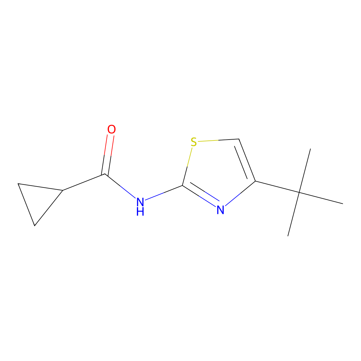 N-(4-tert-butyl-1,3-thiazol-2-yl)cyclopropanecarboxamide molecular structure, CAS 602284-34-4