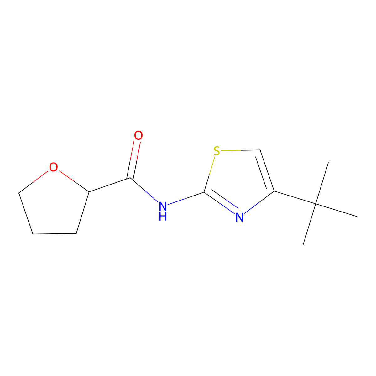 N-(4-(tert-Butyl)thiazol-2-yl)tetrahydrofuran-2-carboxamide molecular structure, CAS 602284-41-3