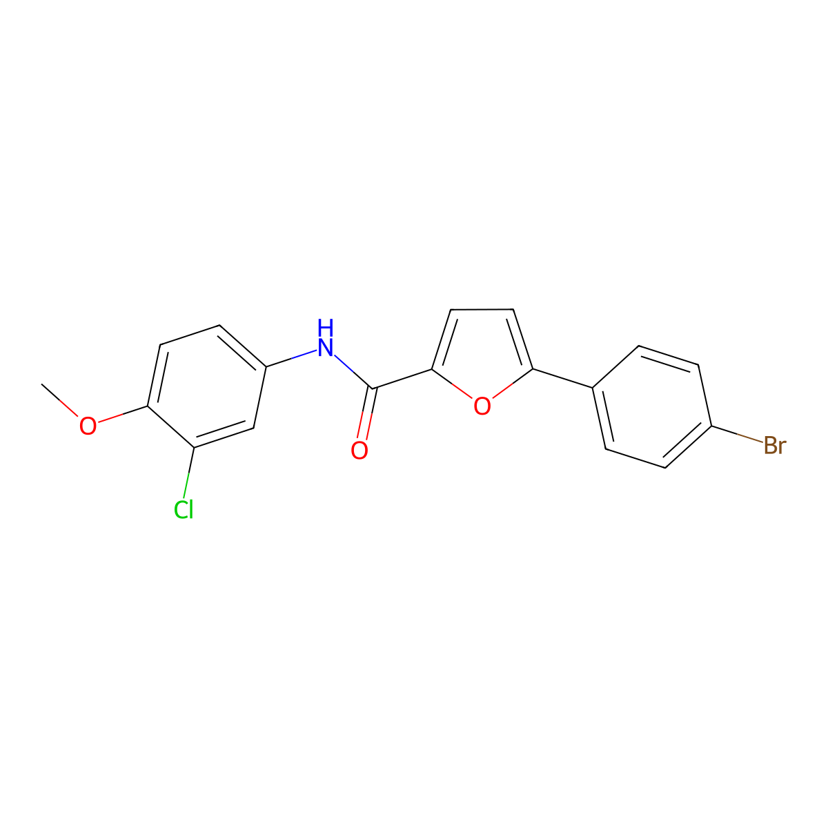 5-(4-bromophenyl)-N-(3-chloro-4-methoxyphenyl)furan-2-carboxamide molecular structure, CAS 6023-32-1