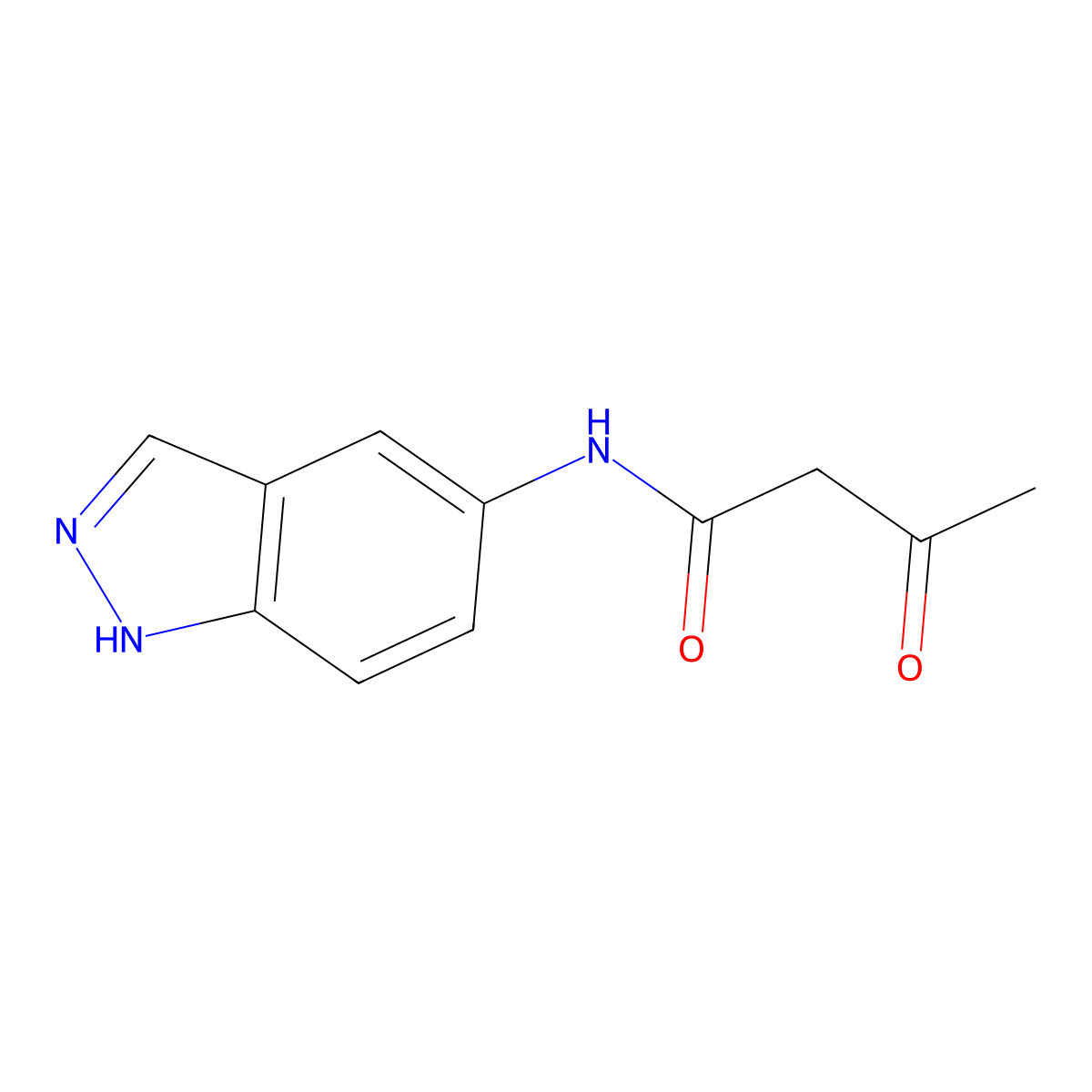 N-(1H-indazol-5-yl)-3-oxobutanamide molecular structure, CAS 6023-70-7