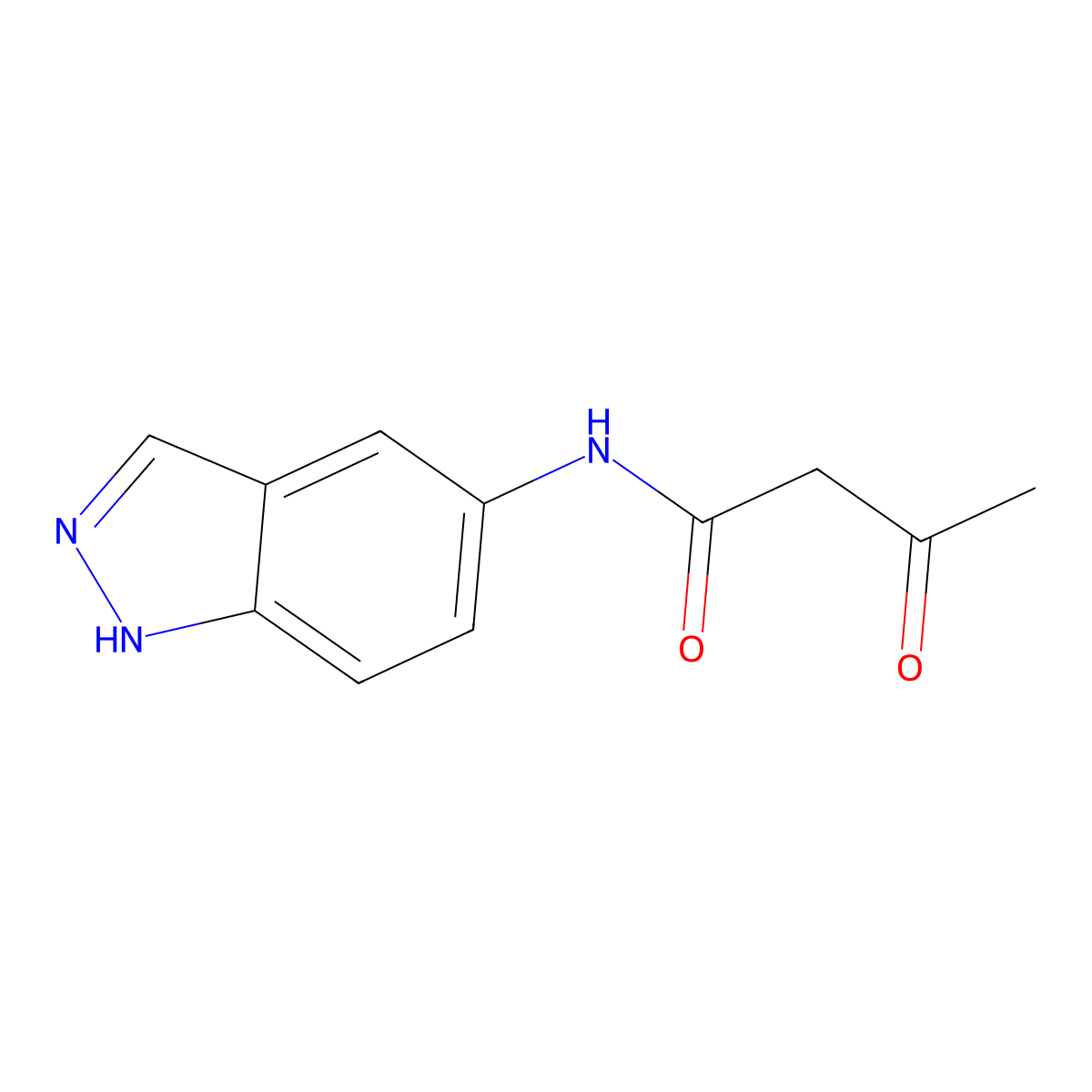 N-(1H-indazol-5-yl)-3-oxobutanamide molecular structure, CAS 6023-70-7