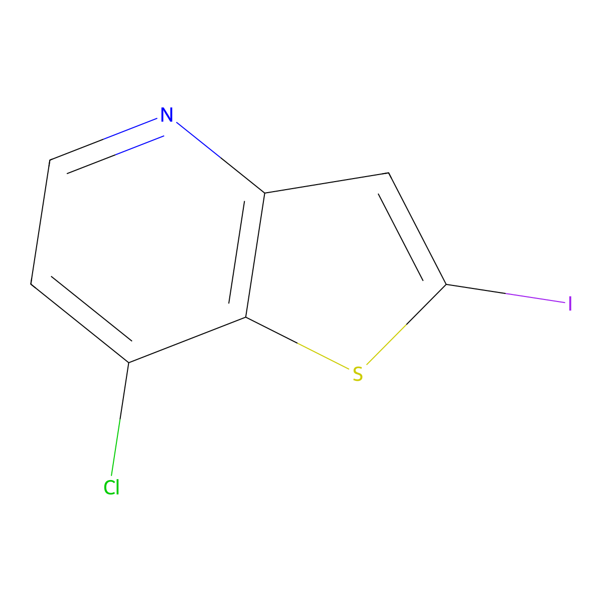 7-Chloro-2-iodothieno(3,2-b)pyridine molecular structure, CAS 602303-26-4