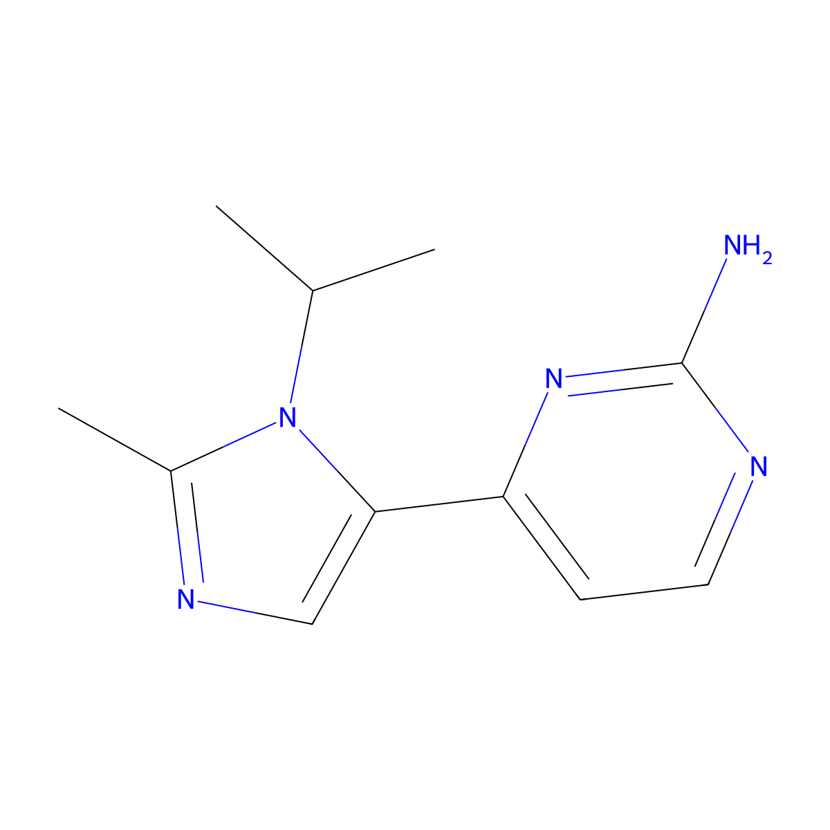 4-(1-Isopropyl-2-methyl-1H-imidazol-5-yl)pyrimidin-2-amine molecular structure, CAS 602306-61-6