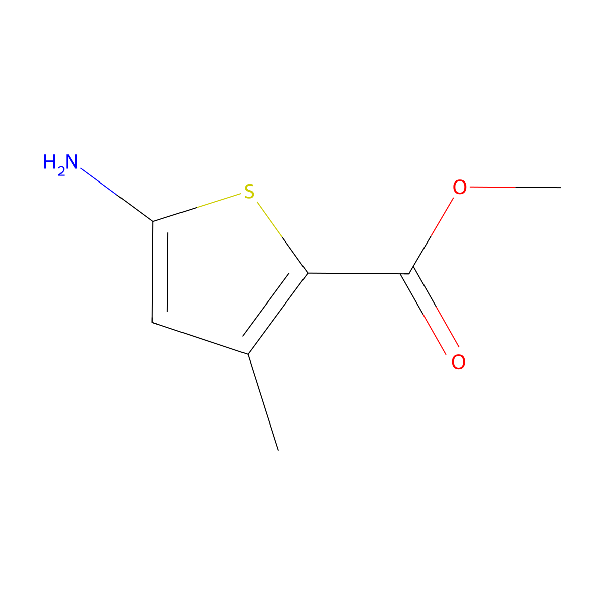 Methyl 5-amino-3-methylthiophene-2-carboxylate molecular structure, CAS 602310-67-8