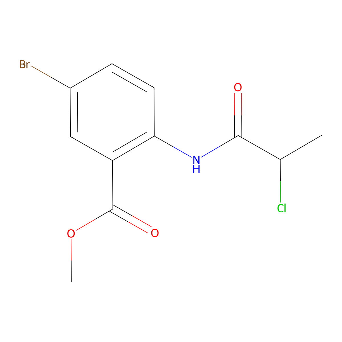 Methyl 5-bromo-2-(2-chloropropanoylamino)benzoate molecular structure, CAS 602318-75-2