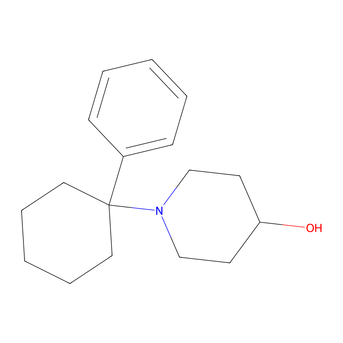 1-(1-Phenylcyclohexyl)-4-hydroxypiperidine molecular structure, CAS 60232-85-1