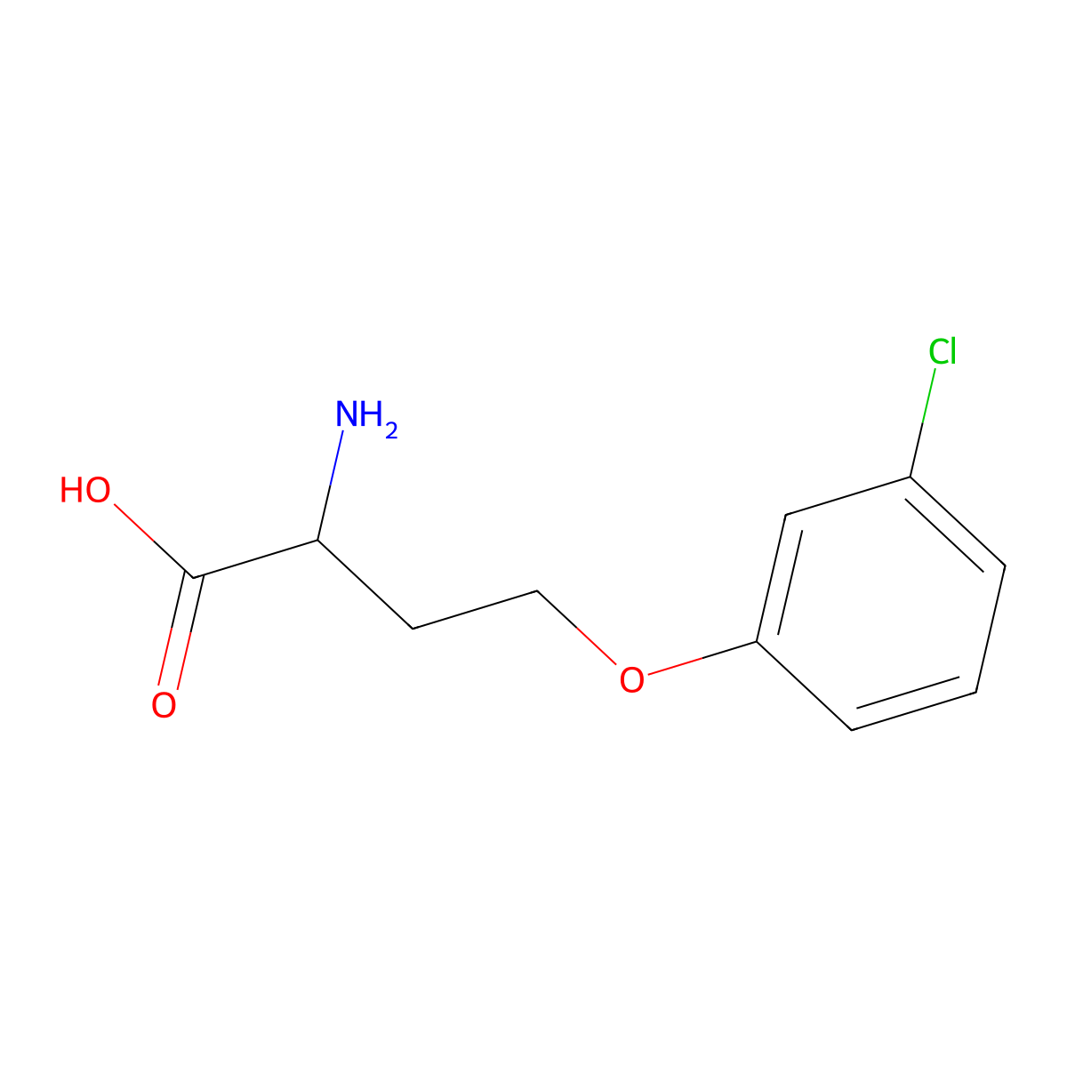 (2S)-2-amino-4-(3-chlorophenoxy)butanoic acid molecular structure, CAS 60233-04-7