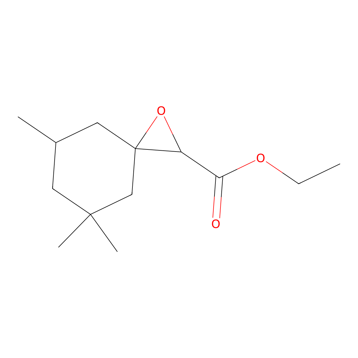 1-Oxaspiro(2.5)octane-2-carboxylic acid, 5,5,7-trimethyl-, ethyl ester molecular structure, CAS 60234-72-2