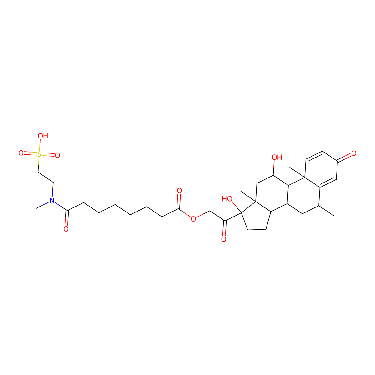 Methylprednisolone 21-suleptanic acid ester molecular structure, CAS 60239-66-9