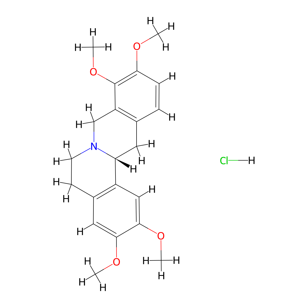 Tetrahydropalmatine hydrochloride, (+)- molecular structure, CAS 6024-83-5