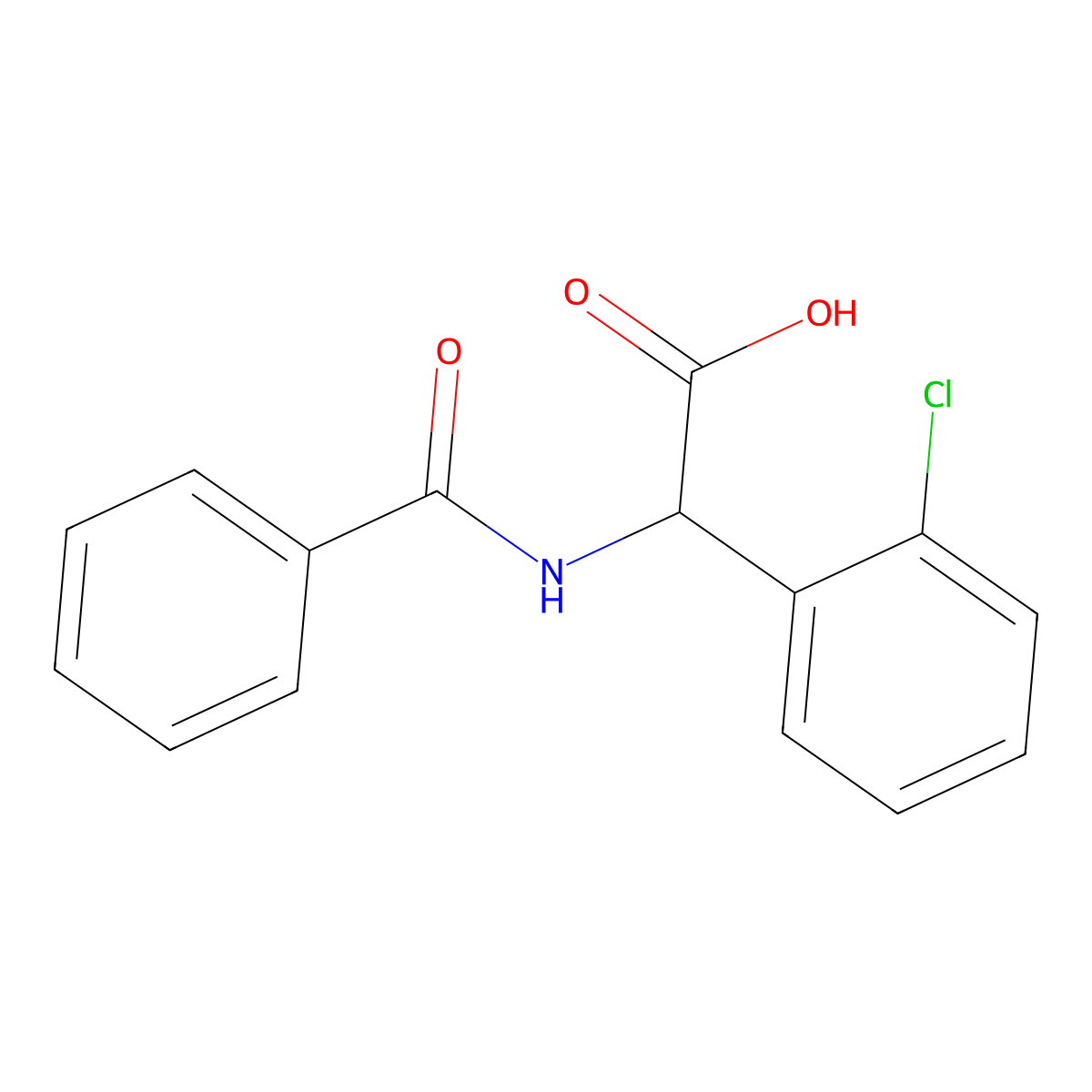 Benzoylamino-(2-chloro-phenyl)-acetic acid molecular structure, CAS 60241-98-7