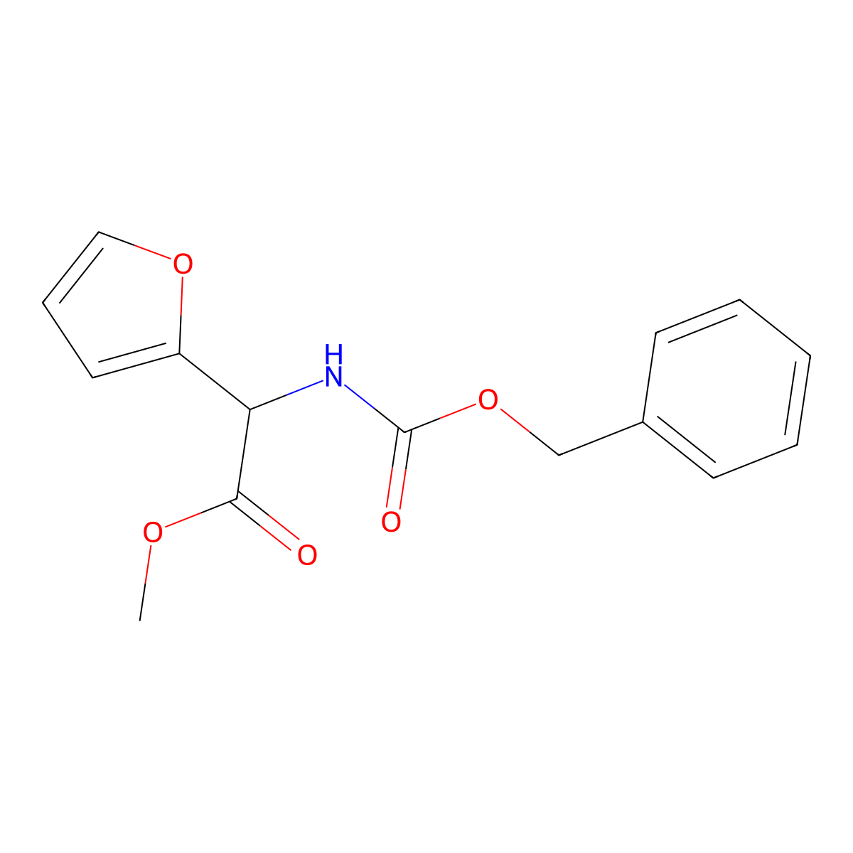 Methyl 2-(((benzyloxy)carbonyl)amino)-2-(furan-2-YL)acetate molecular structure, CAS 60242-05-9