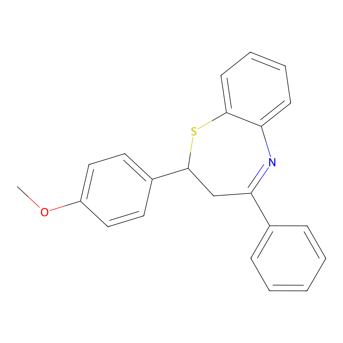 2-(4-Methoxyphenyl)-4-phenyl-2,3-dihydro-1,5-benzothiazepine molecular structure, CAS 60246-77-7