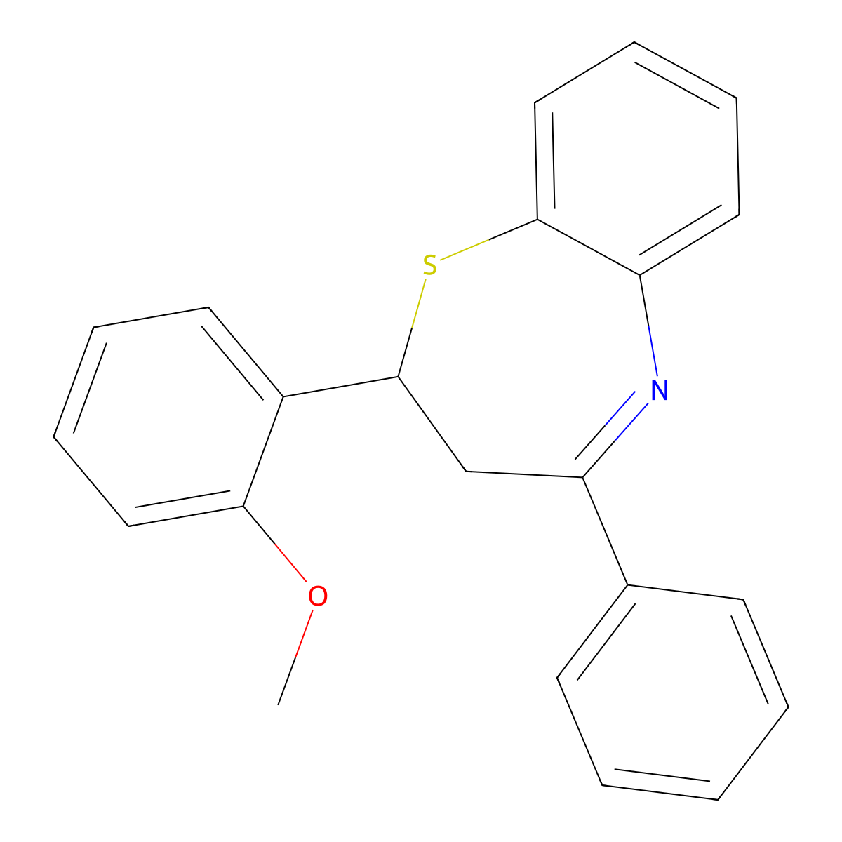 2-(2-Methoxyphenyl)-4-phenyl-2,3-dihydro-1,5-benzothiazepine molecular structure, CAS 60246-84-6