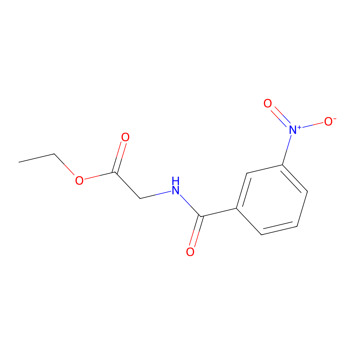 Ethyl 2-[(3-nitrobenzoyl)amino]acetate molecular structure, CAS 60247-35-0