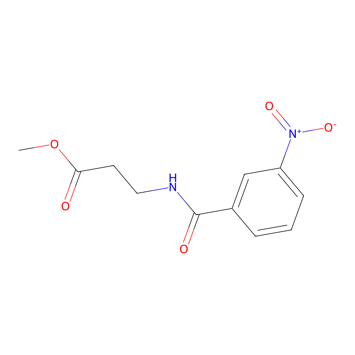 Methyl 3-[(3-nitrophenyl)formamido]propanoate molecular structure, CAS 60247-40-7