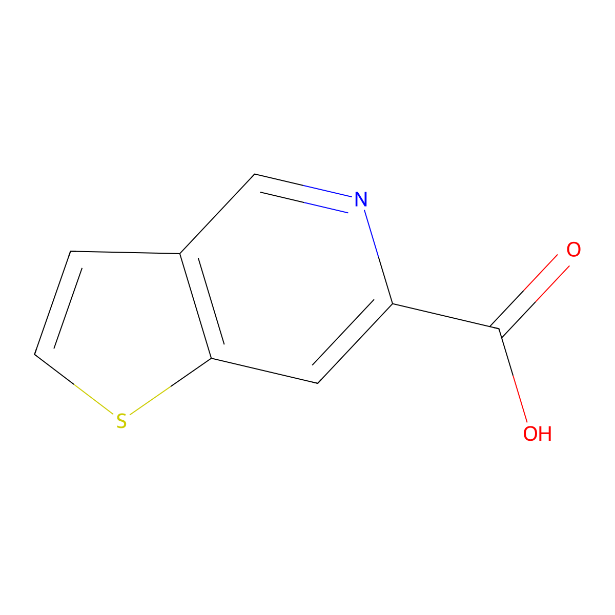 Thieno(3,2-c)pyridine-6-carboxylic acid molecular structure, CAS 60249-09-4