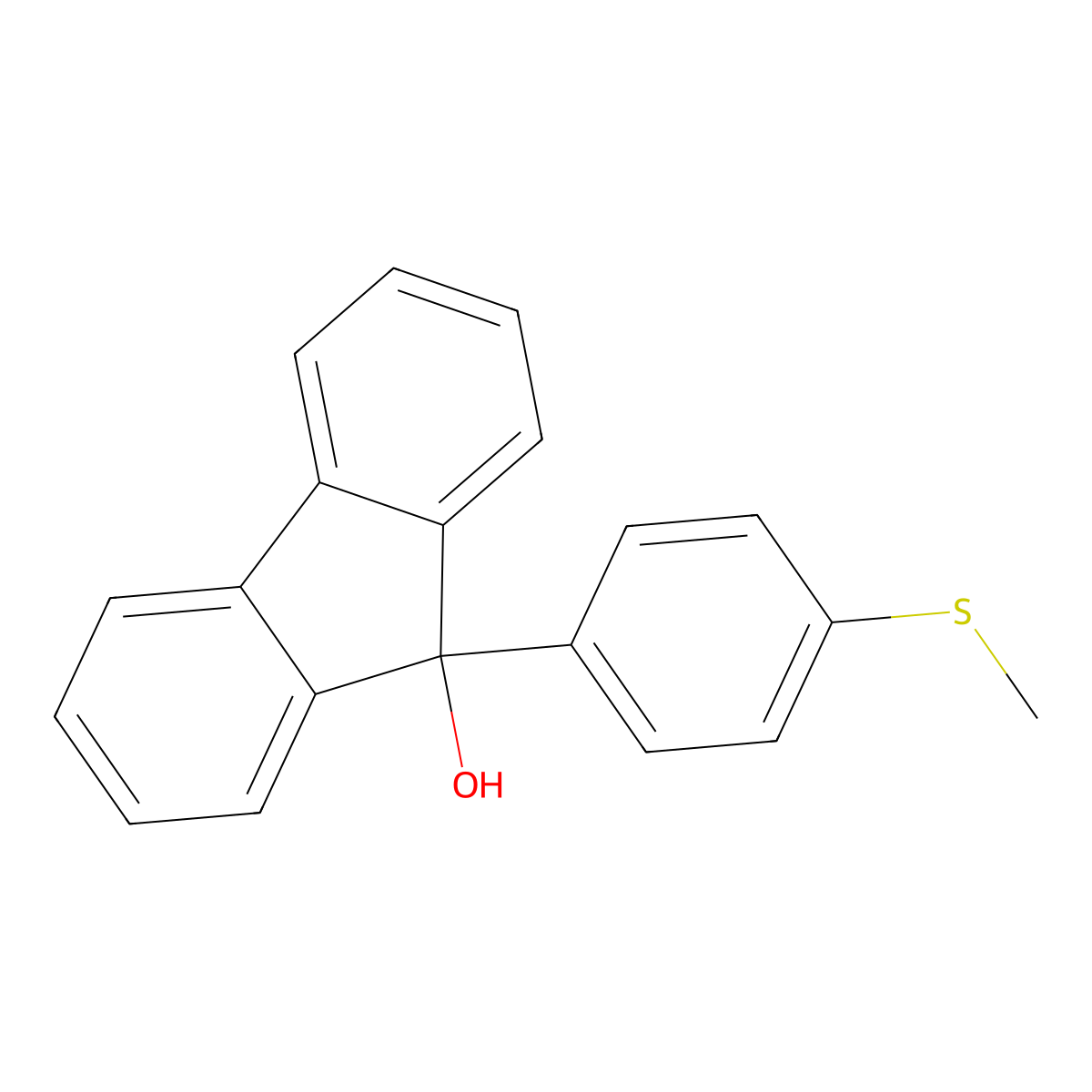 9-[4-(Methylsulfanyl)phenyl]-9H-fluoren-9-OL molecular structure, CAS 60252-96-2