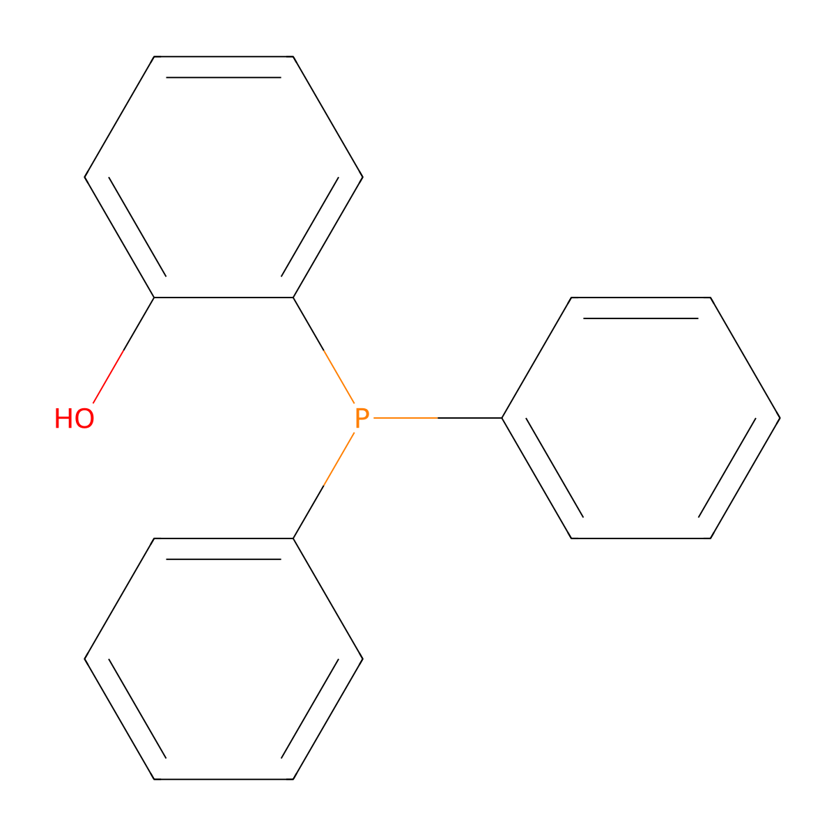 (2-Hydroxyphenyl)diphenylphosphine molecular structure, CAS 60254-10-6
