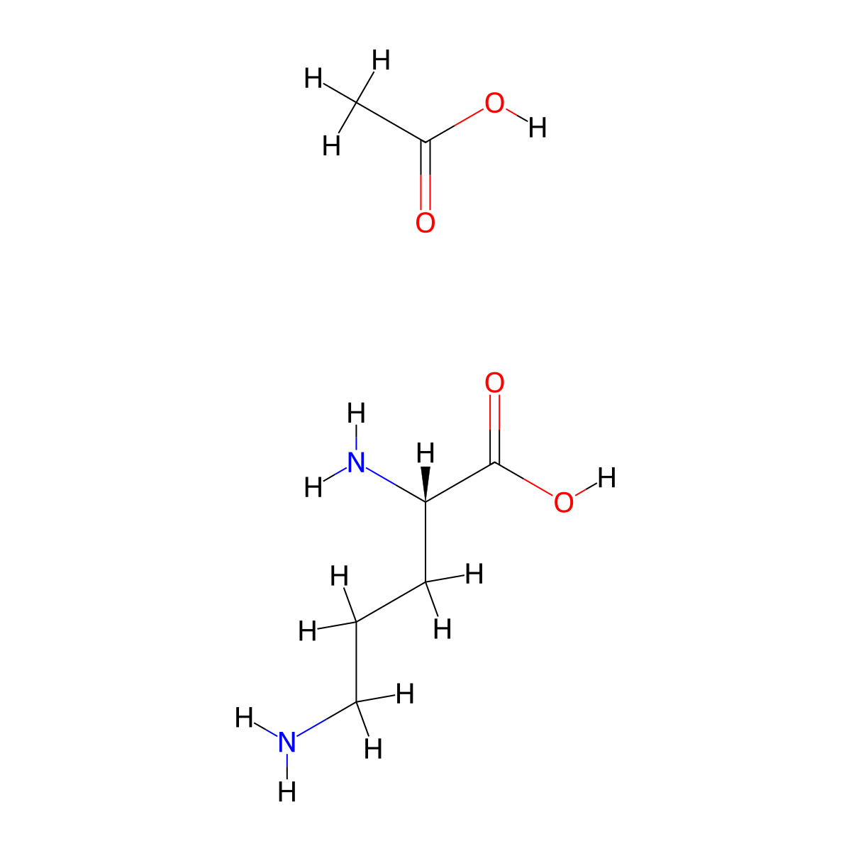 L-Ornithine, acetate (1:1) molecular structure, CAS 60259-81-6