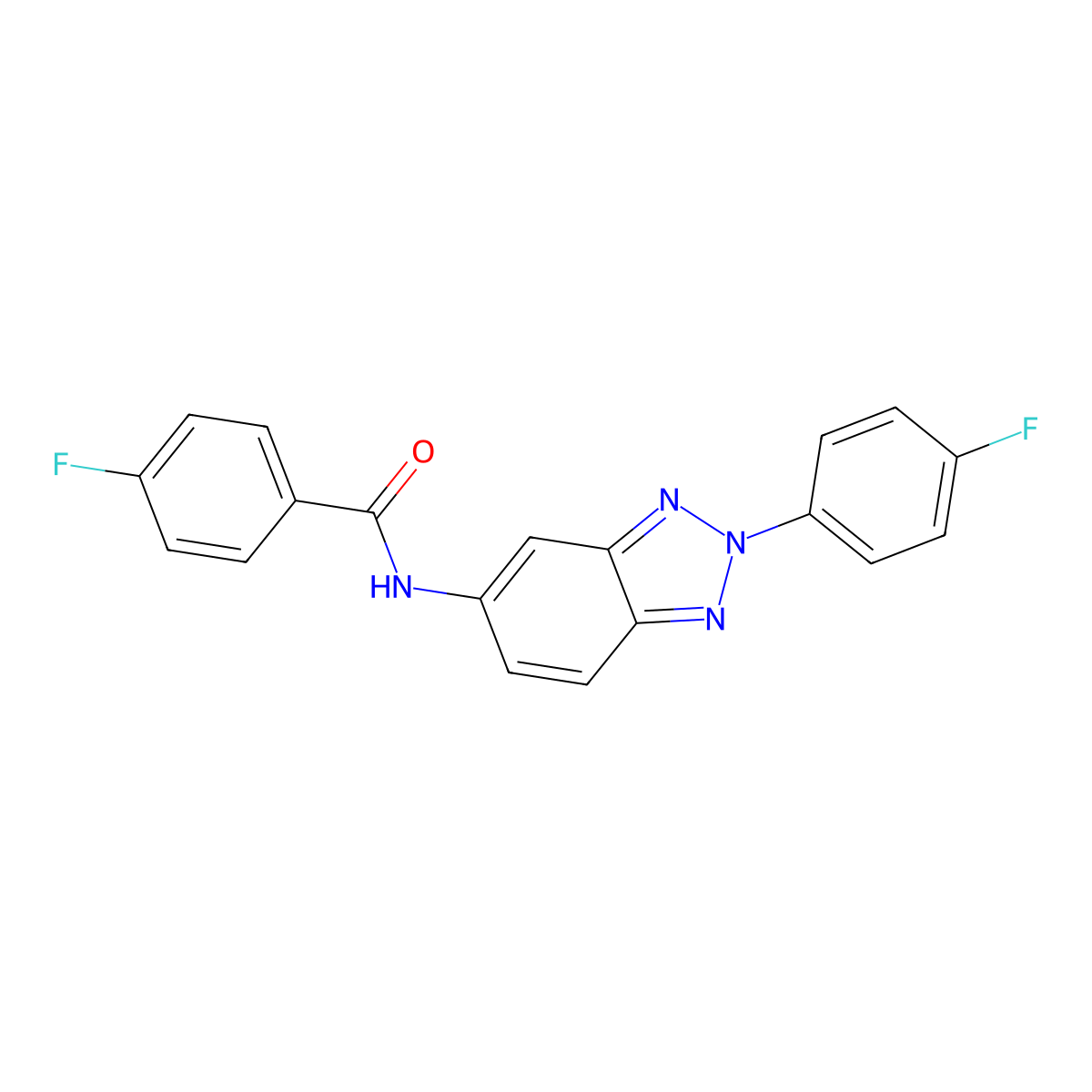 4-fluoro-N-[2-(4-fluorophenyl)-2H-benzotriazol-5-yl]benzamide molecular structure, CAS 6026-41-1