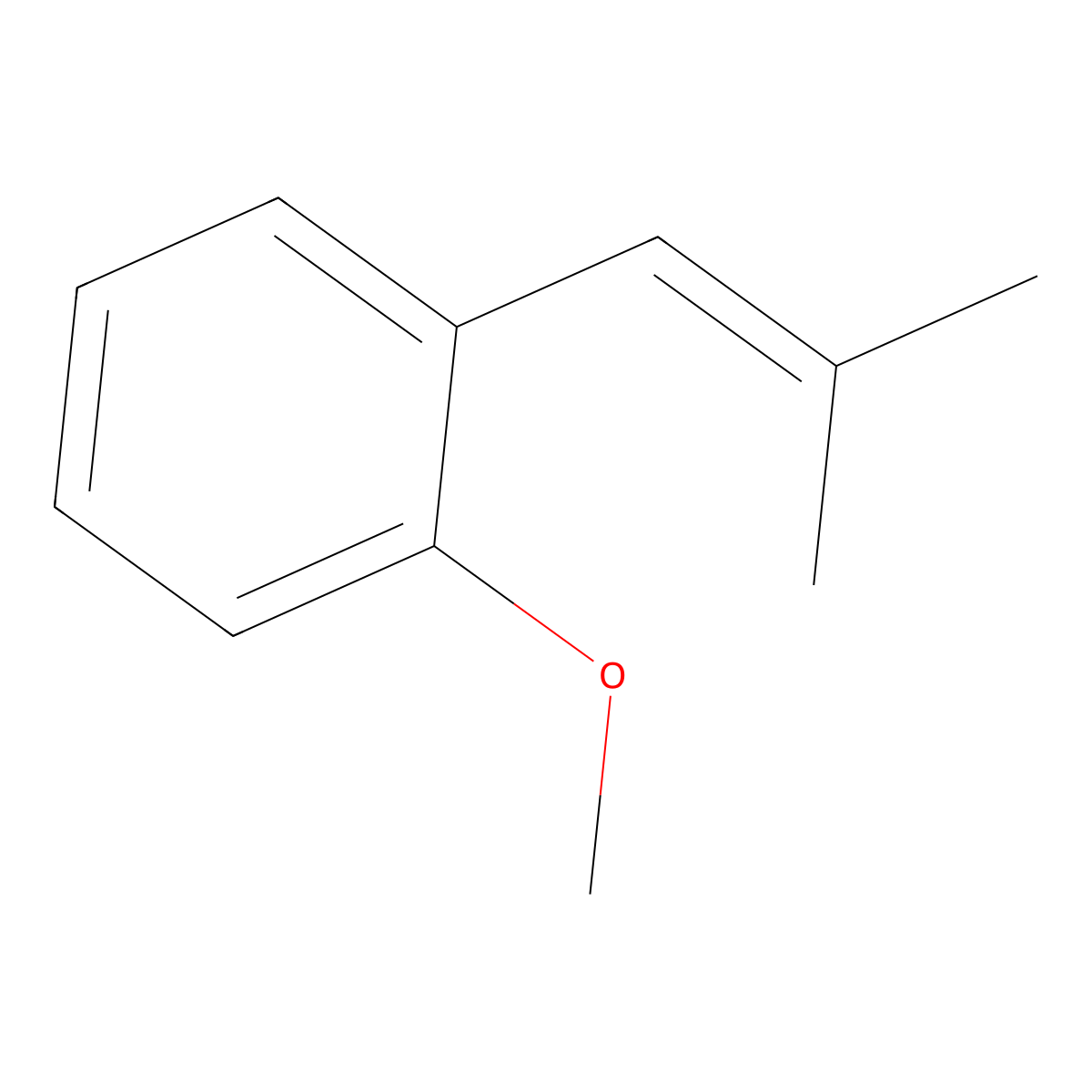 Benzene, 1-methoxy-2-(2-methyl-1-propenyl)- molecular structure, CAS 6026-72-8