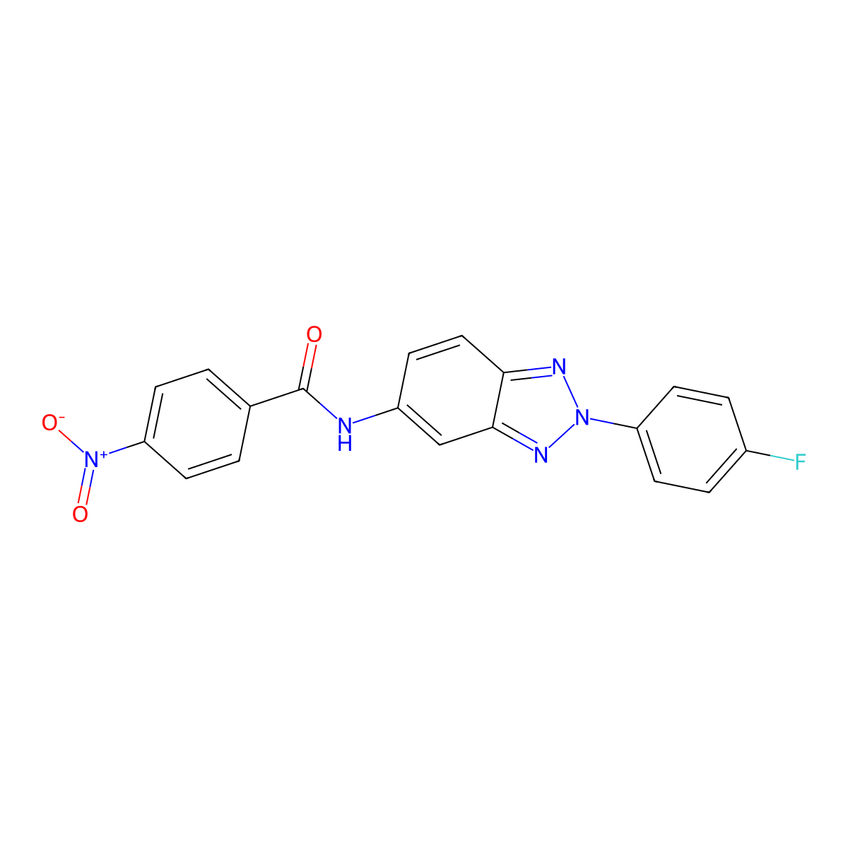 N-[2-(4-fluorophenyl)benzotriazol-5-yl]-4-nitrobenzamide molecular structure, CAS 6026-93-3