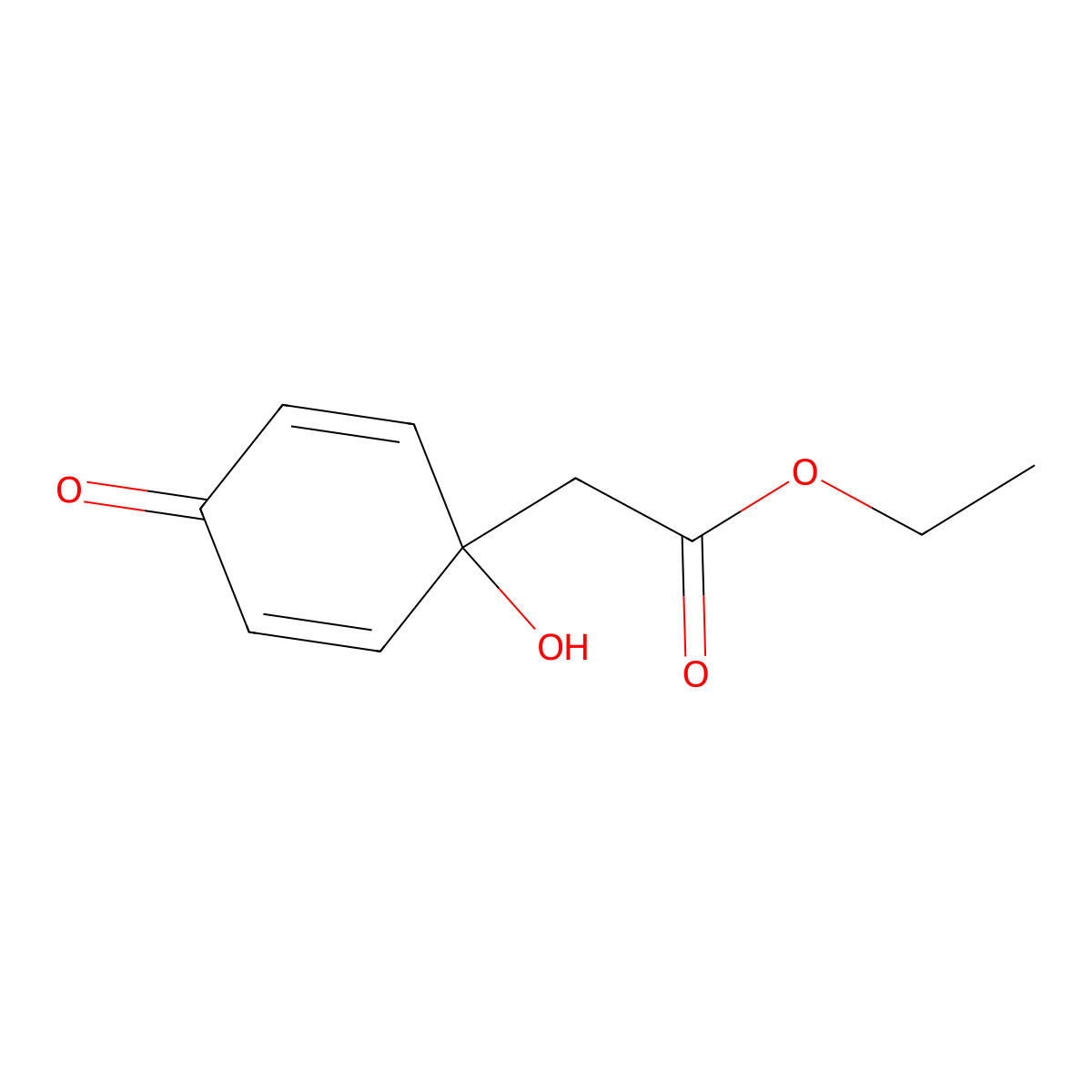 Ethyl 2-(1-hydroxy-4-oxocyclohexa-2,5-dien-1-yl)acetate molecular structure, CAS 60263-06-1