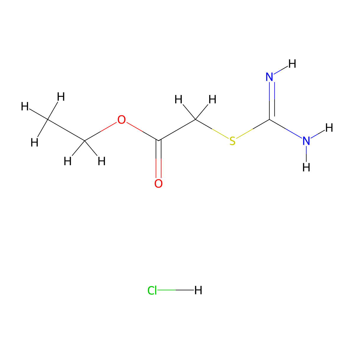 Ethyl {[amino(imino)methyl]thio}acetate hydrochloride molecular structure, CAS 60263-46-9