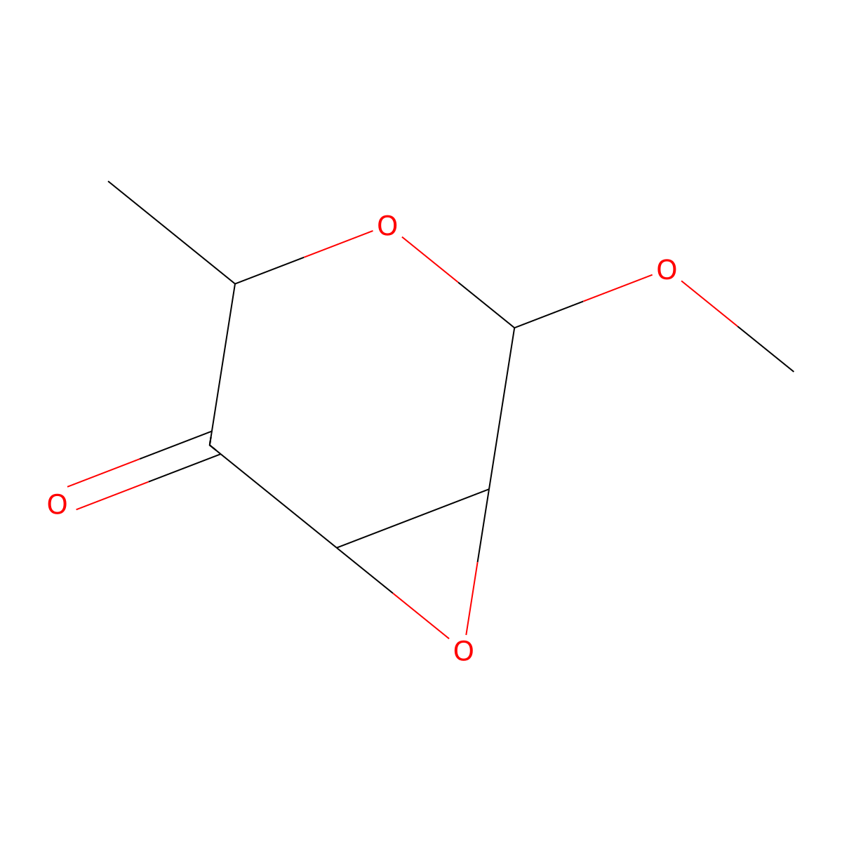 Methyl 2,3-anhydro-6-deoxyhexopyranosid-4-ulose molecular structure, CAS 60269-19-4