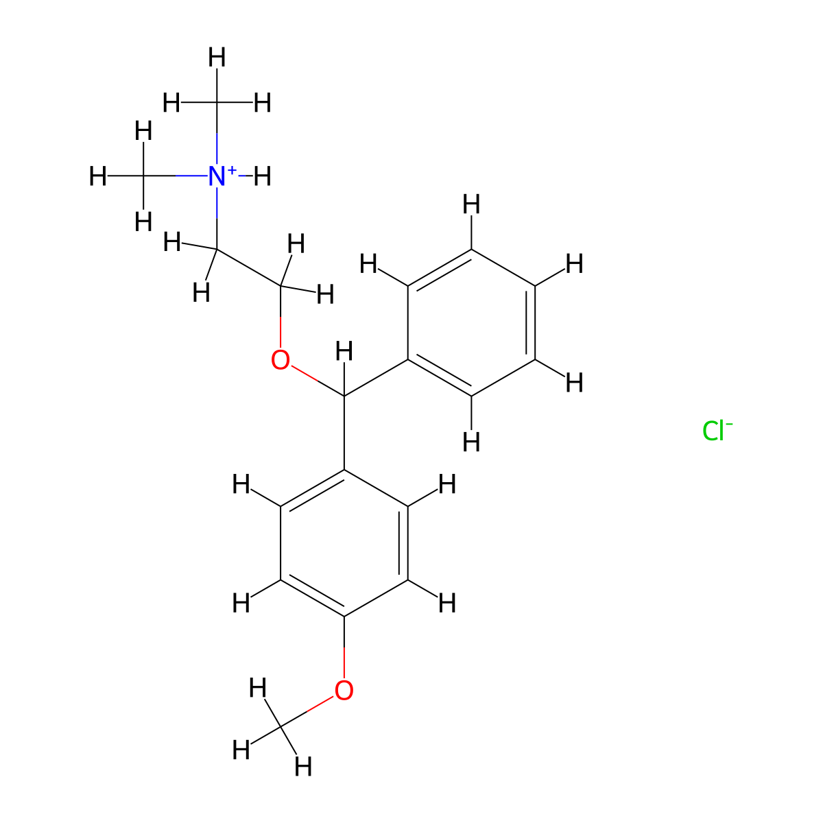 Ethanamine, 2-((4-methoxyphenyl)phenylmethoxy)-N,N-dimethyl-, hydrochloride (1:1) molecular structure, CAS 6027-00-5