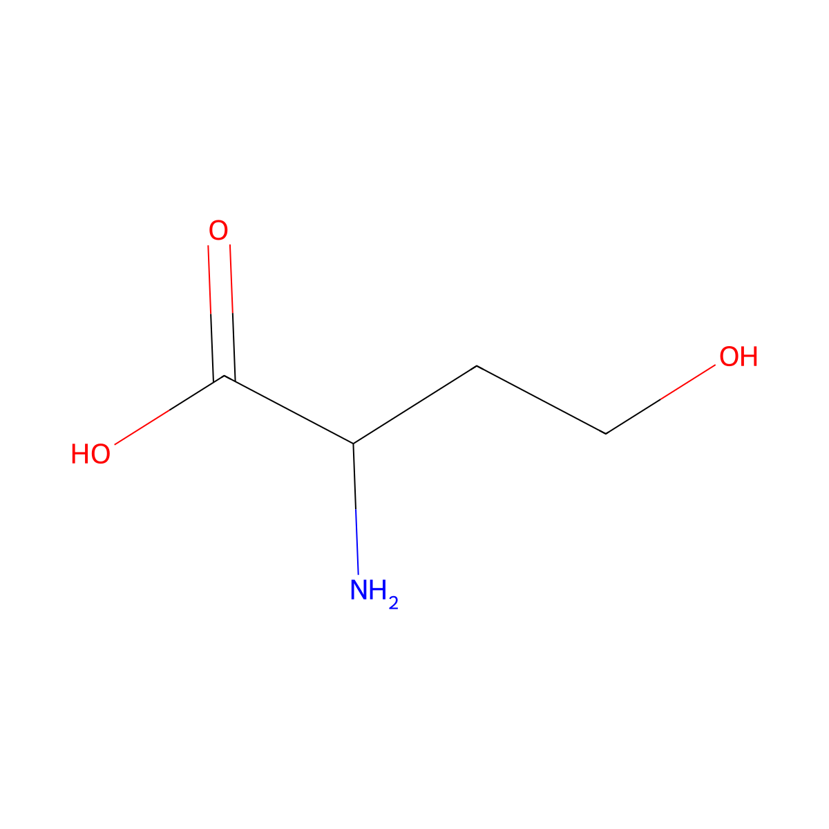 D-Homoserine molecular structure, CAS 6027-21-0