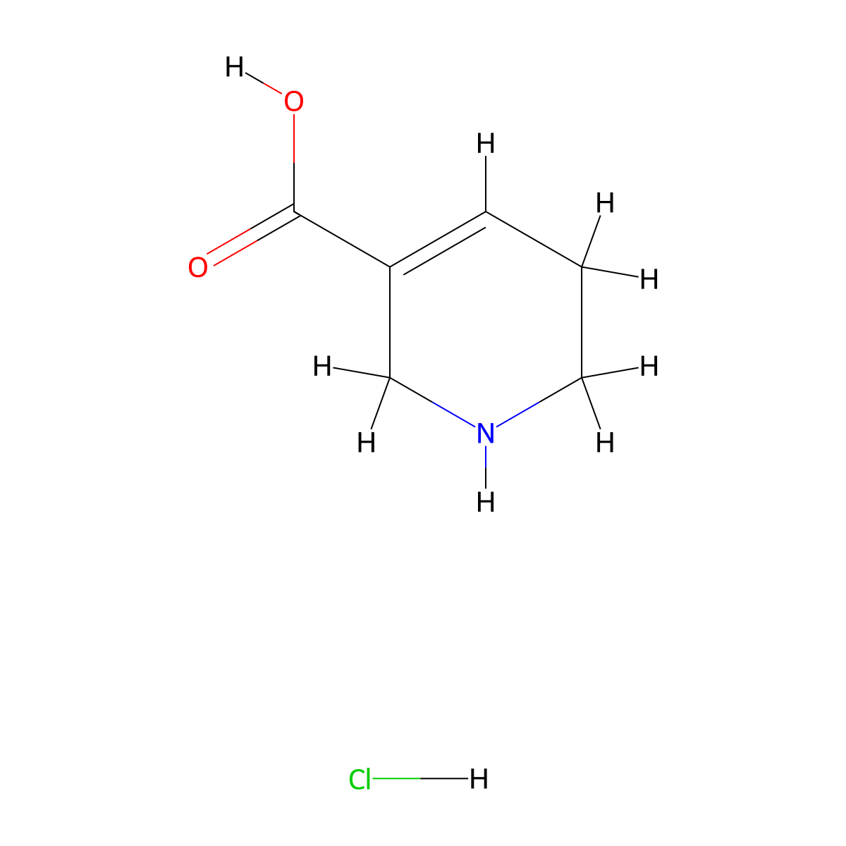 Guvacine Hydrochloride molecular structure, CAS 6027-91-4
