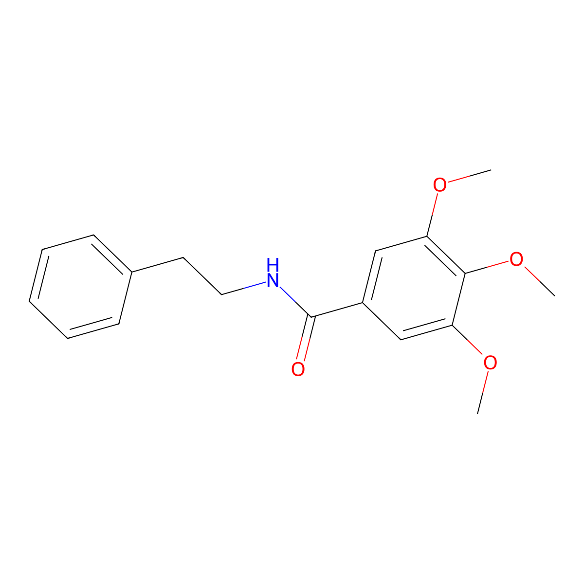 3,4,5-trimethoxy-N-(2-phenylethyl)benzamide molecular structure, CAS 60273-40-7