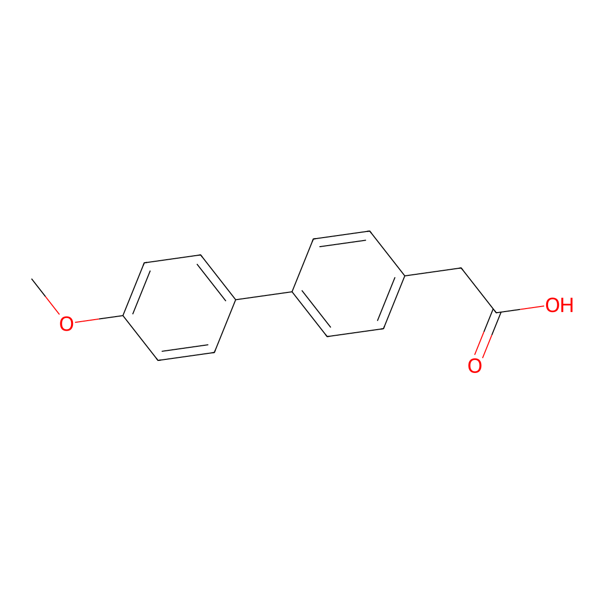 4-Biphenyl-(4'-methoxy)acetic acid molecular structure, CAS 60277-22-7