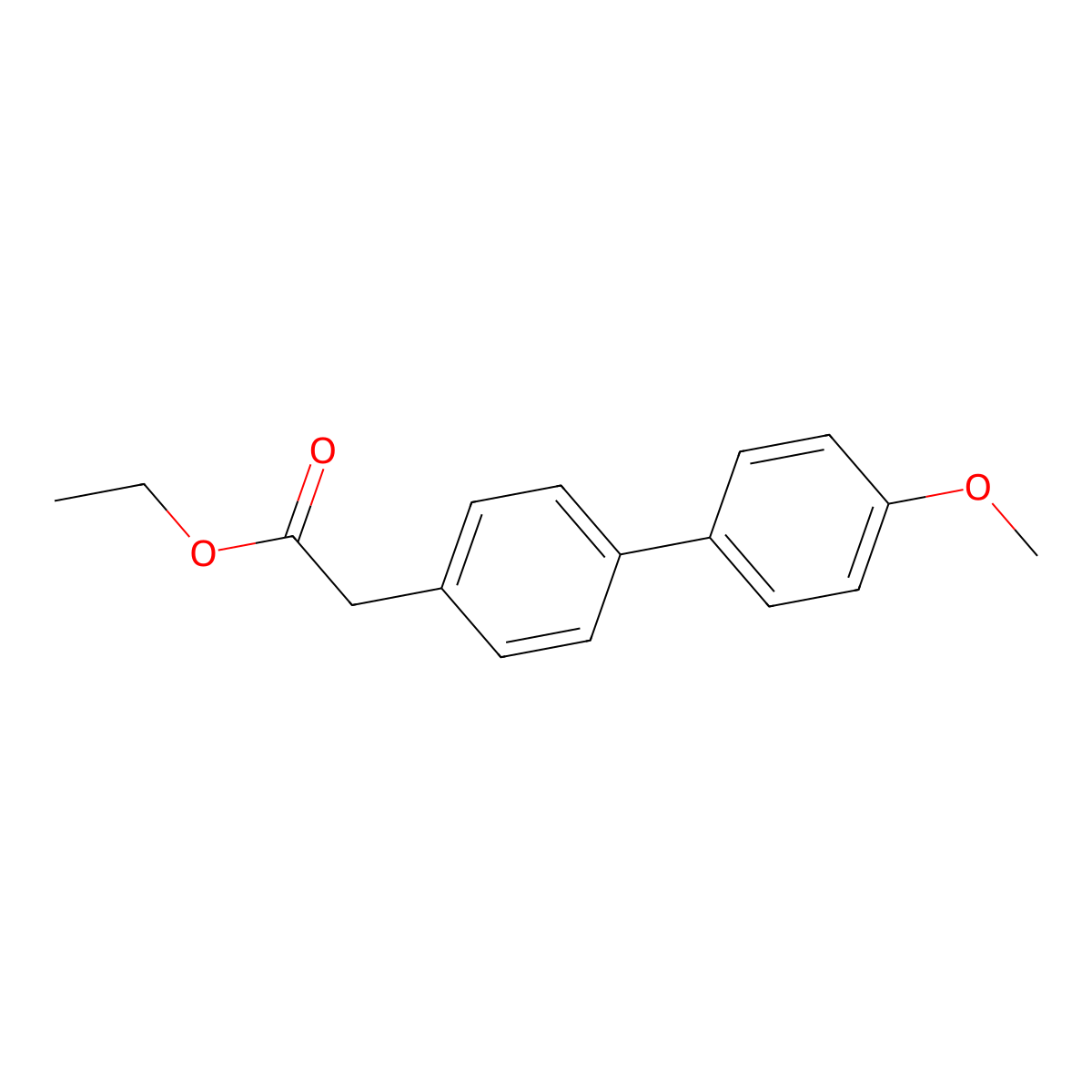 Ethyl 4-(4-methoxyphenyl)phenylacetate molecular structure, CAS 60277-23-8