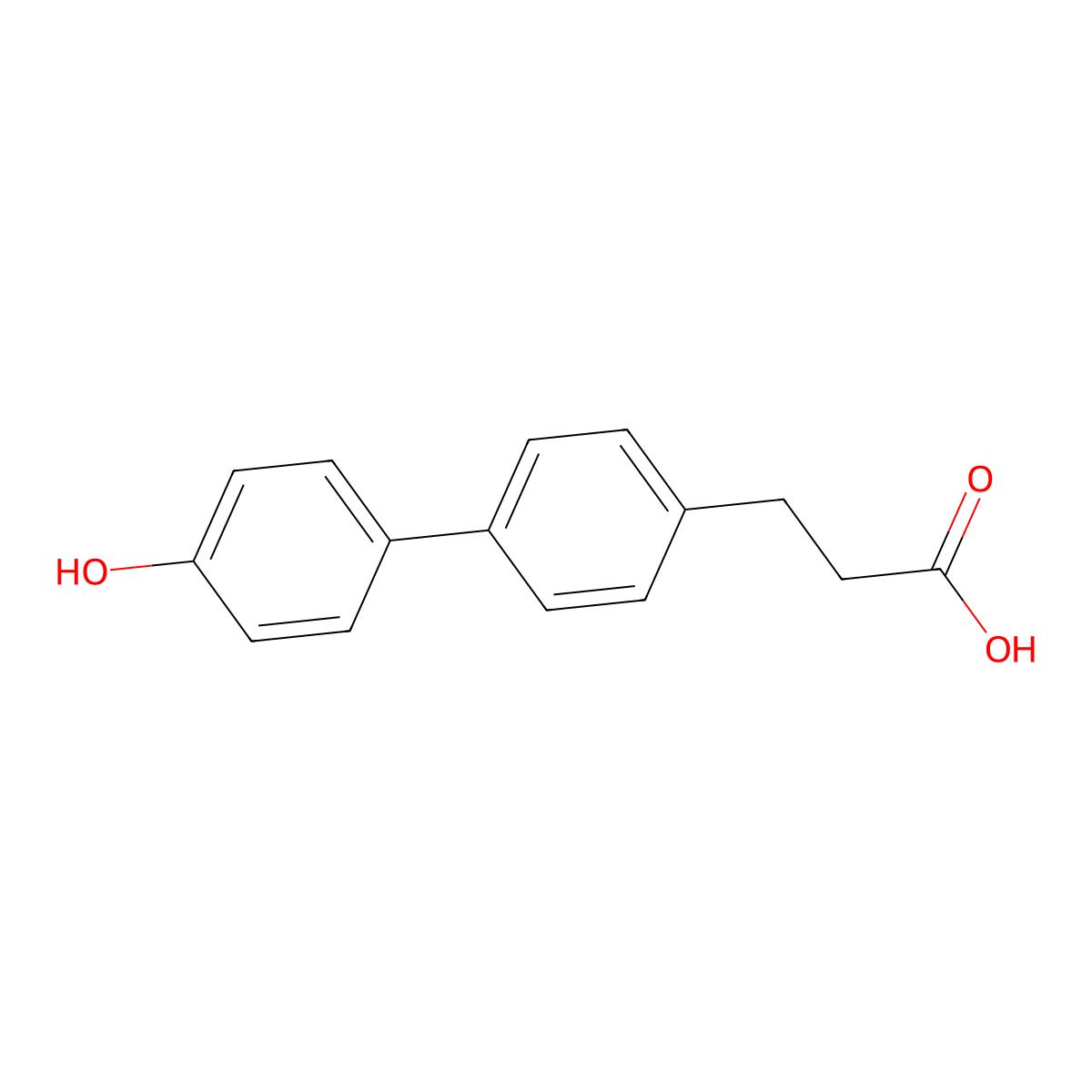 3-[4-(4-Hydroxyphenyl)phenyl]propanoic acid molecular structure, CAS 60277-38-5