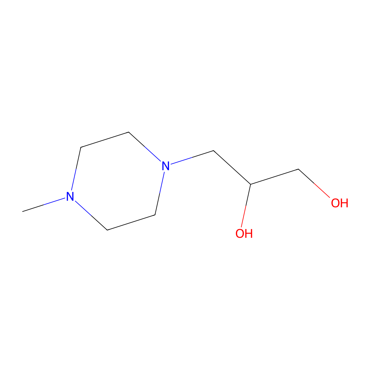 3-(4-Methylpiperazin-1-yl)propane-1,2-diol molecular structure, CAS 60278-93-5