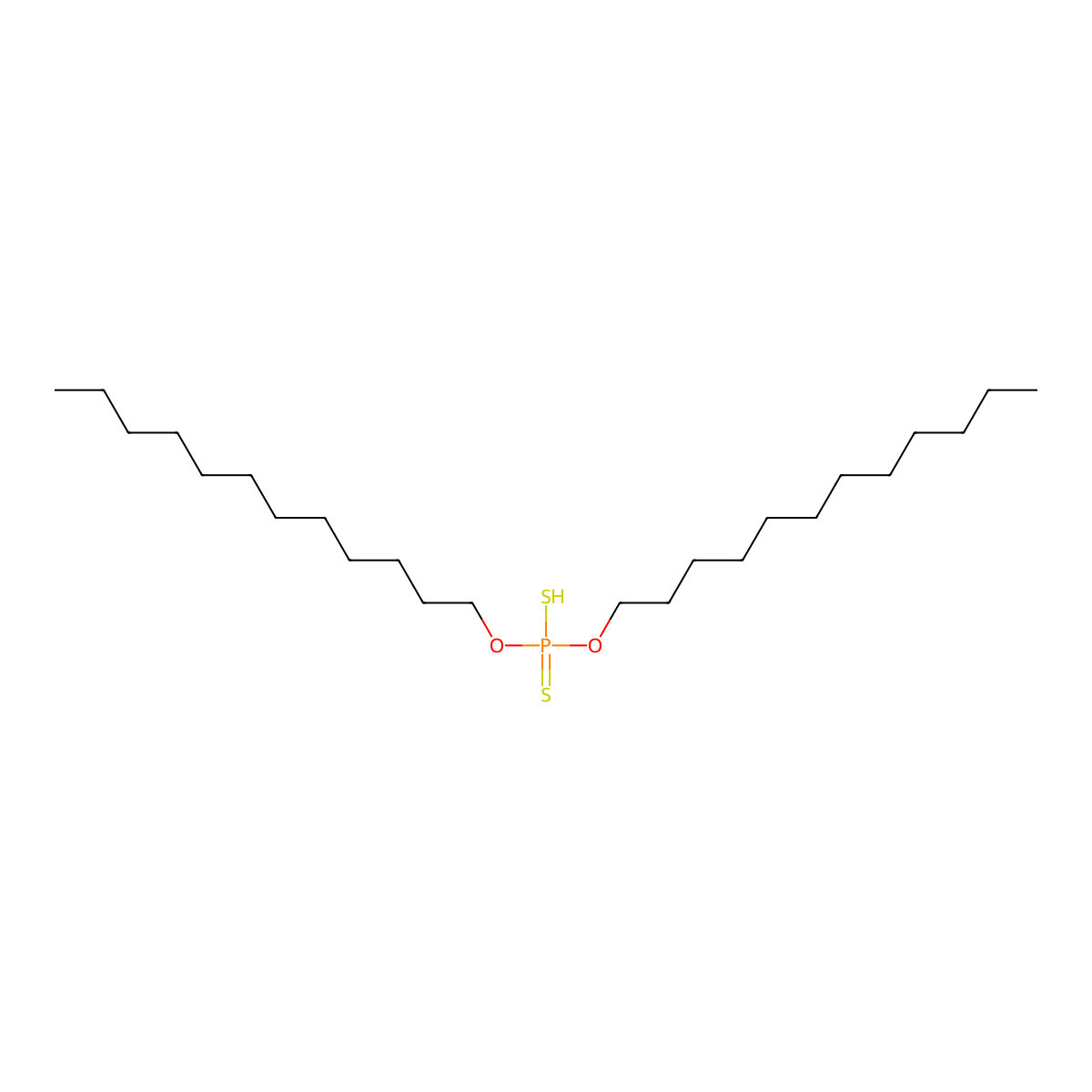 O,O-Didodecyl hydrogen dithiophosphate molecular structure, CAS 6028-51-9