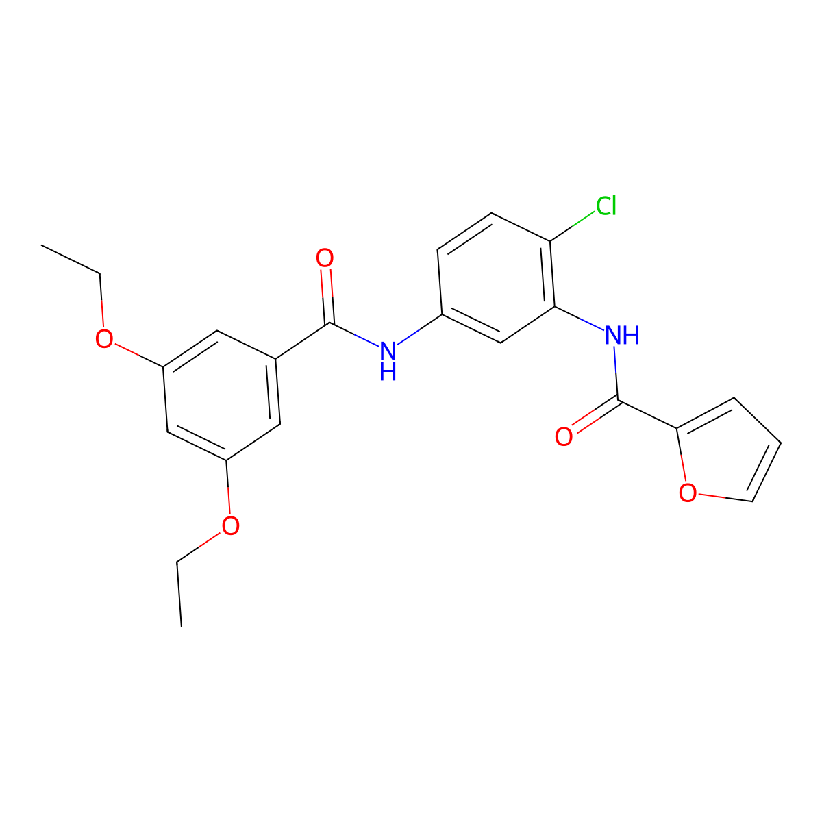 N-[2-chloro-5-[(3,5-diethoxybenzoyl)amino]phenyl]furan-2-carboxamide molecular structure, CAS 6028-64-4