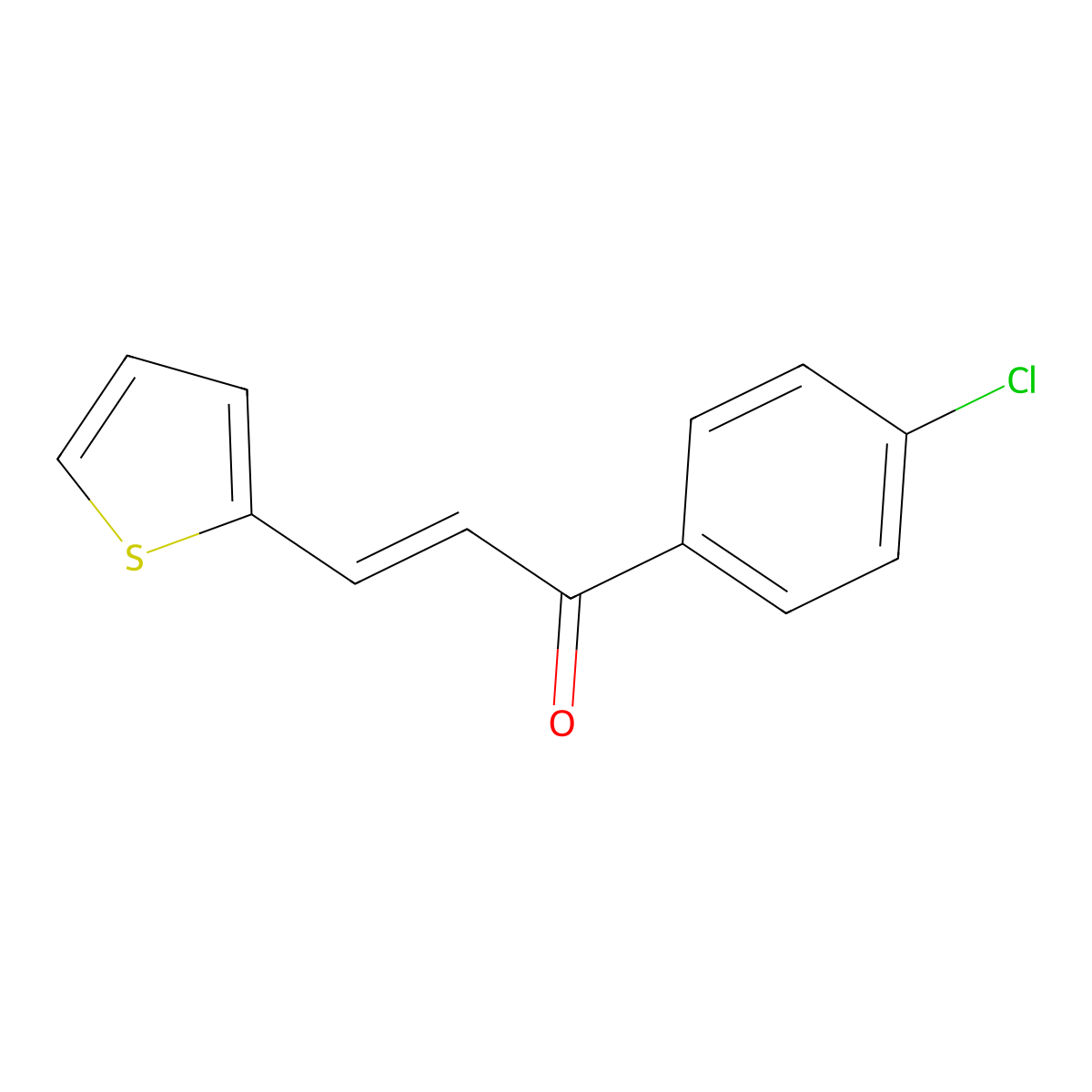 1-(4-Chlorophenyl)-3-(2-thienyl)prop-2-en-1-one molecular structure, CAS 6028-91-7
