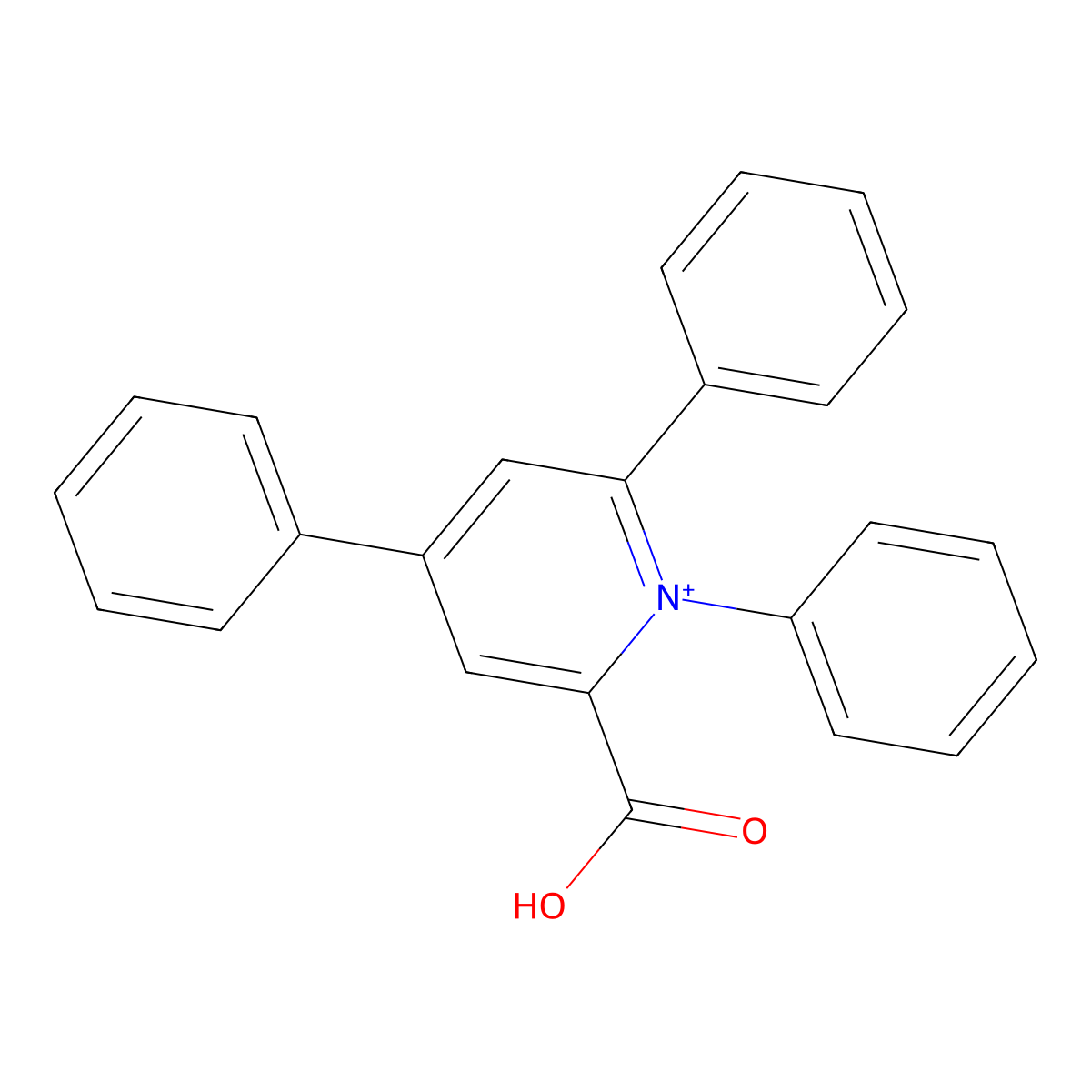 2-Carboxy-1,4,6-triphenylpyridinium molecular structure, CAS 60283-33-2
