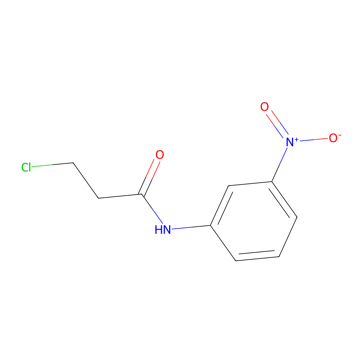 3-chloro-N-(3-nitrophenyl)propanamide molecular structure, CAS 60284-53-9