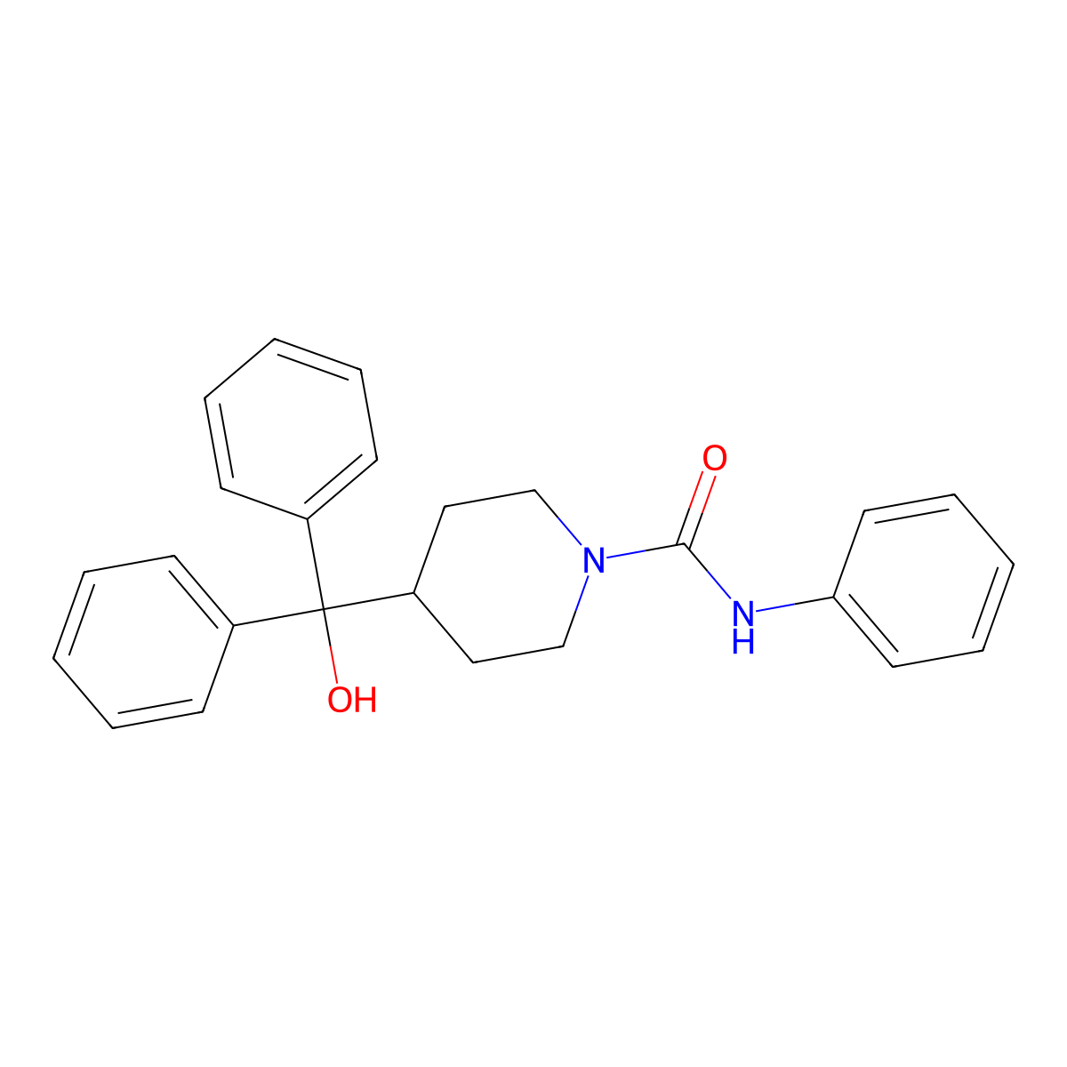 4-[hydroxy(diphenyl)methyl]-N-phenylpiperidine-1-carboxamide molecular structure, CAS 60284-91-5