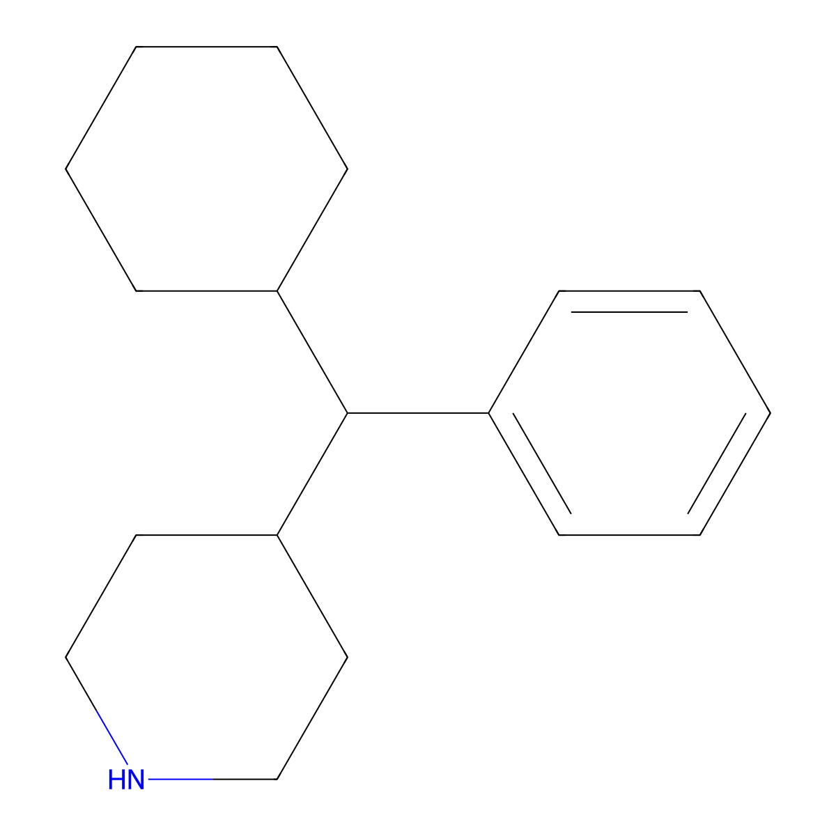 4-(Cyclohexyl(phenyl)methyl)piperidine molecular structure, CAS 60285-05-4