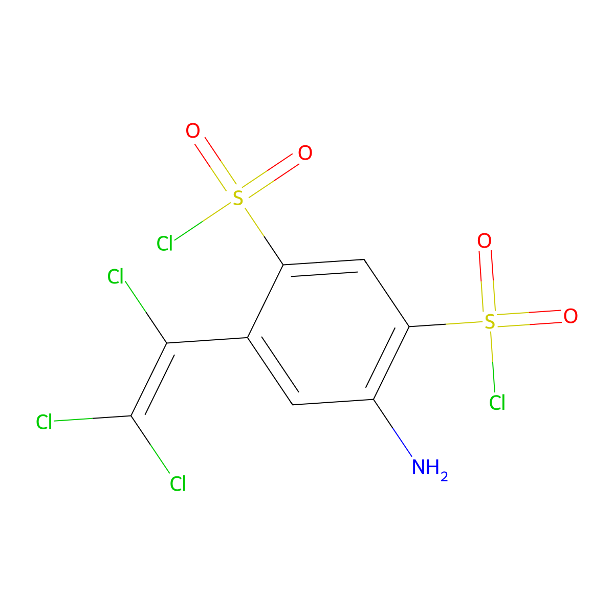 4-Amino-6-(trichlorovinyl)benzene-1,3-disulphonyl dichloride molecular structure, CAS 60285-85-0