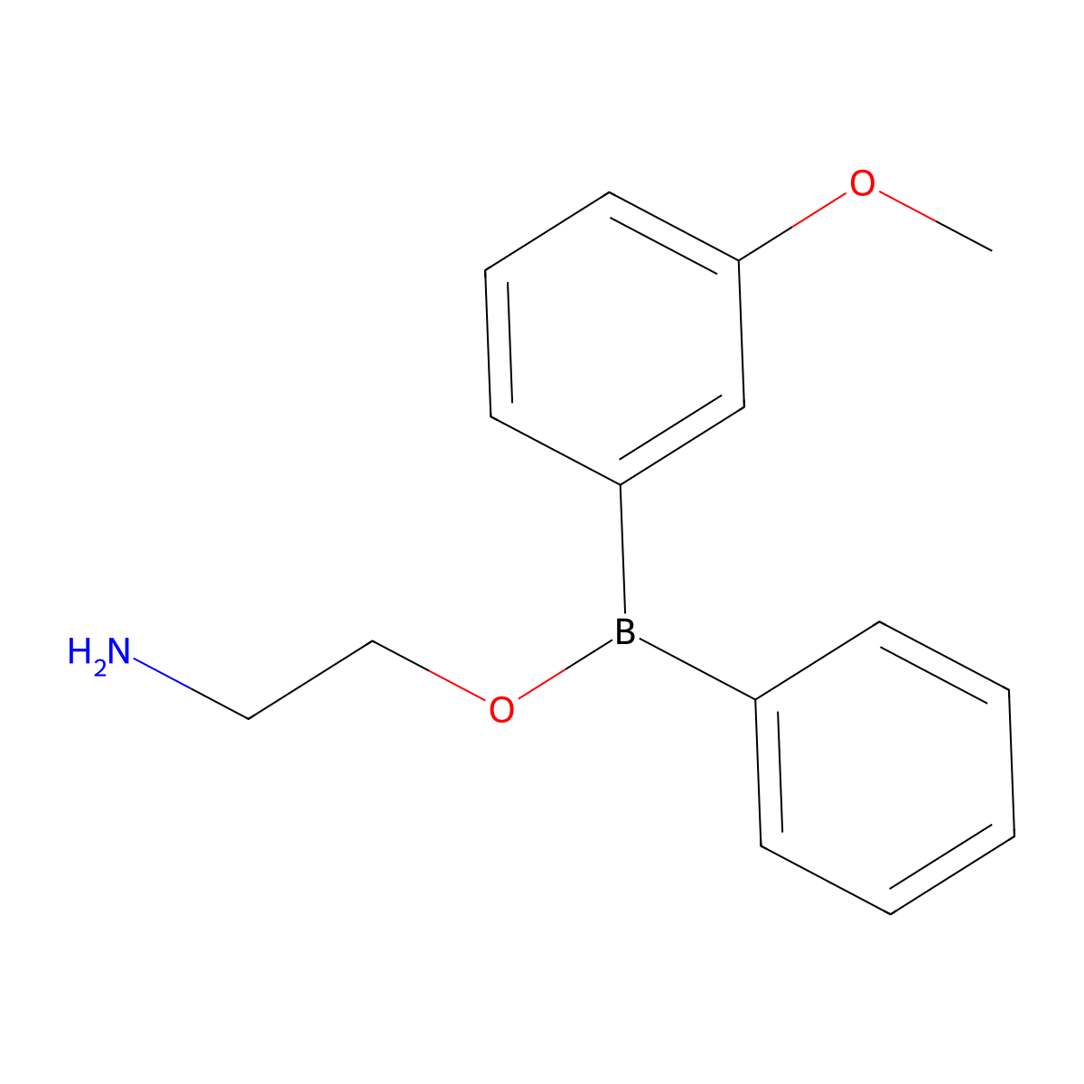 2-Aminoethyl 3-methoxyphenyl(phenyl)borinate molecular structure, CAS 60288-72-4
