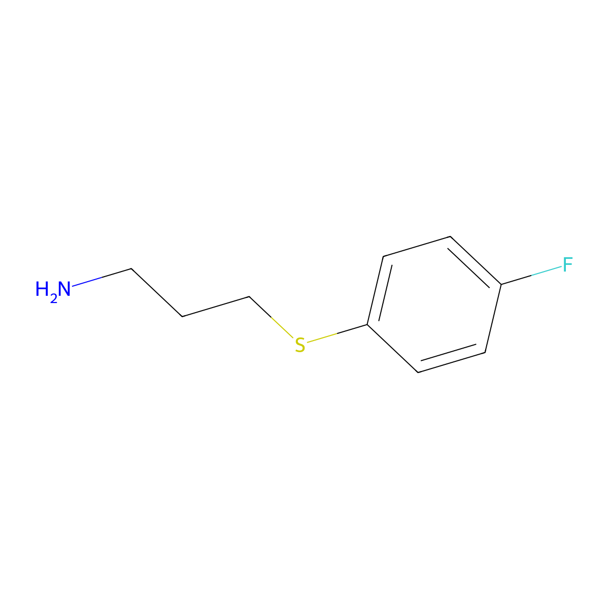 1-[(3-Aminopropyl)sulfanyl]-4-fluorobenzene molecular structure, CAS 60289-57-8